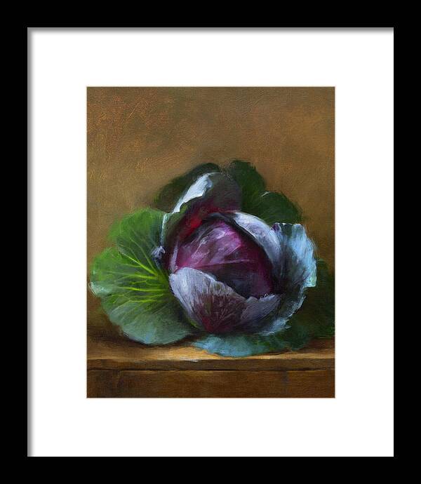 Cabbage Framed Print featuring the painting Autumn Cabbage by Robert Papp