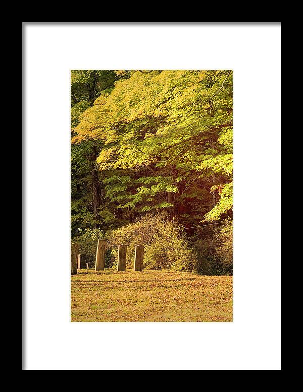 Newfane Vermont Framed Print featuring the photograph Autumn Cemetery by Tom Singleton