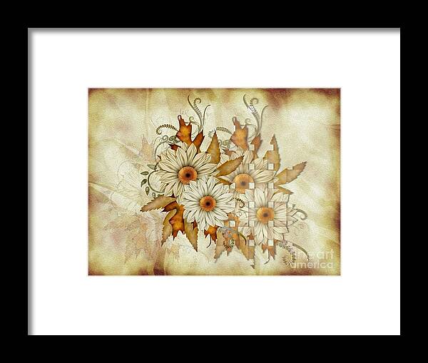 Floral Framed Print featuring the photograph Autumn Daisys by Elaine Manley