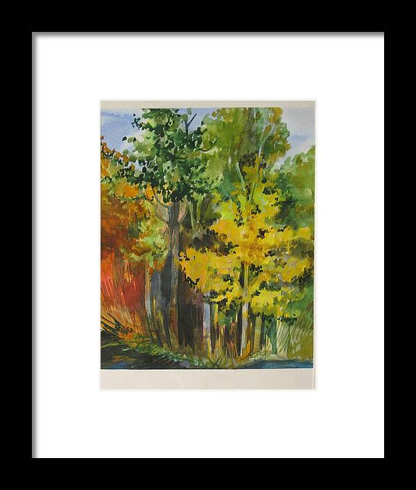 Landscape Framed Print featuring the painting Autumn day by Anna Duyunova