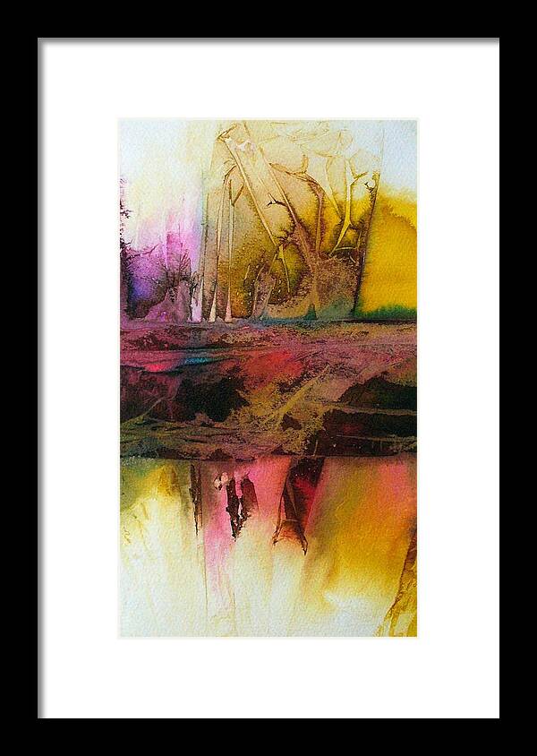 Abstract Art Framed Print featuring the painting Autumn Dream by Mary Sullivan
