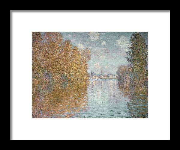 Monet Framed Print featuring the painting Autumn Effect at Argenteuil by Claude Monet
