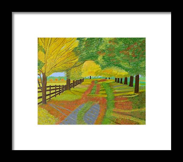 Autumn Trees Framed Print featuring the painting Autumn- Fallen Leaves by Magdalena Frohnsdorff