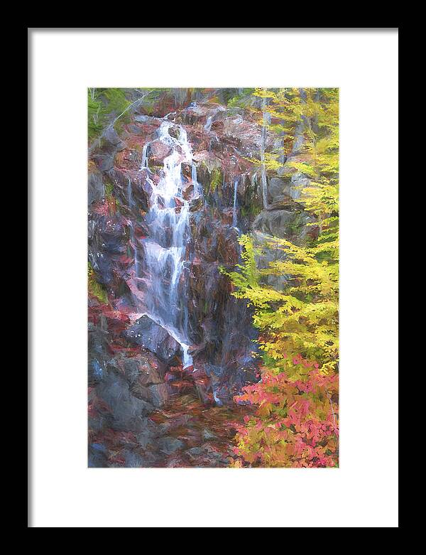 Maine Framed Print featuring the digital art Autumn Falls Away II by Jon Glaser