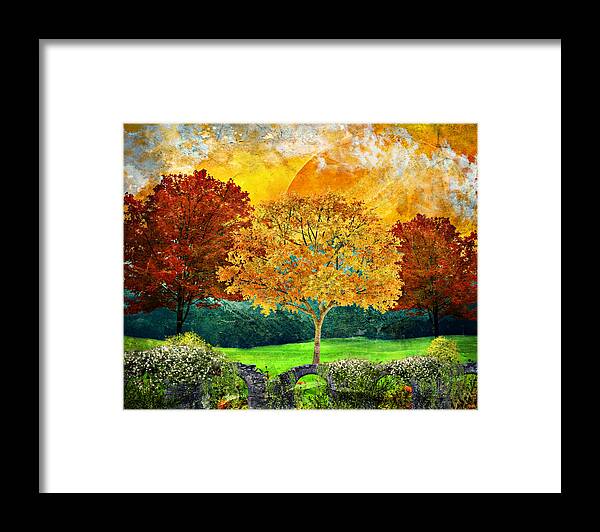 Fall Framed Print featuring the mixed media Autumn Fantasy by Ally White