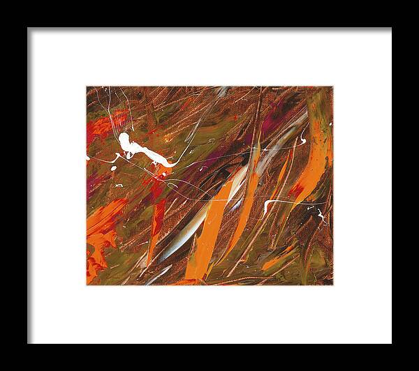 Autumn Framed Print featuring the painting Autumn Feather by Joe Loffredo