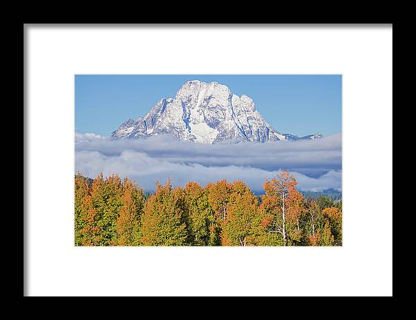 Loree Johnson Photography Framed Print featuring the photograph Autumn Fog Below Mt. Moran by Loree Johnson