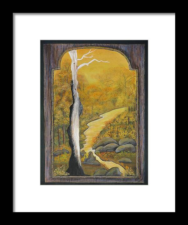 Autumn Framed Print featuring the painting Autumn Glow by Mikki Alhart