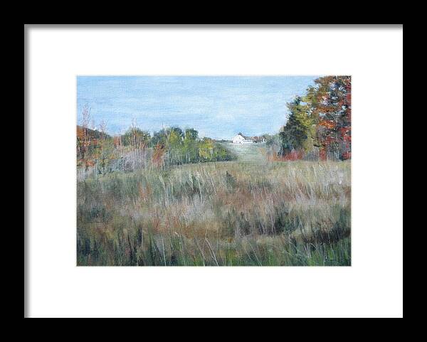 Painting Framed Print featuring the painting Autumn in Pennsylvania by Paula Pagliughi