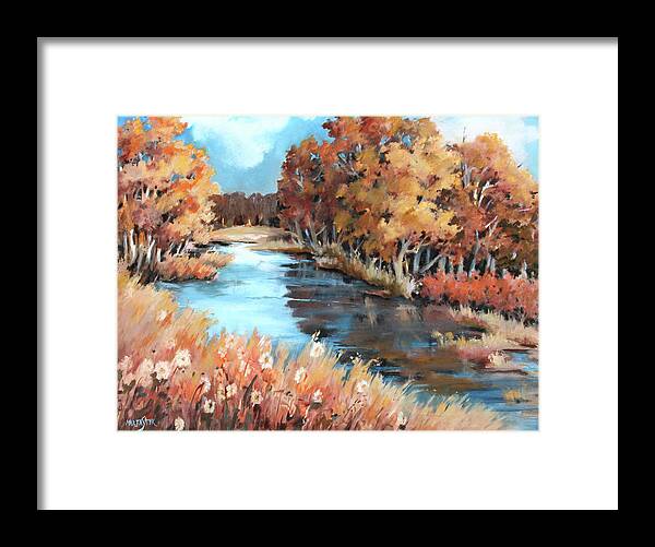 Sky Framed Print featuring the painting Autumn in the Valley 3 by Marta Styk