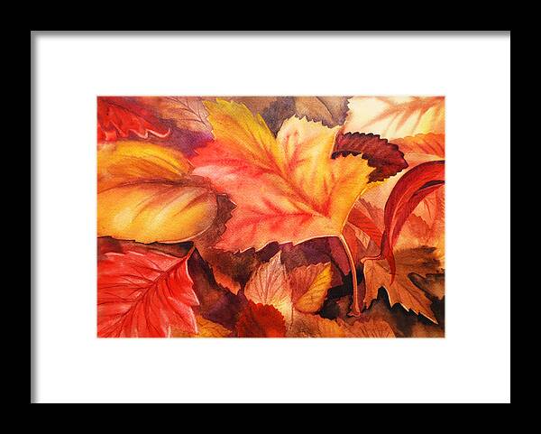 Fall Framed Print featuring the painting Autumn Leaves by Irina Sztukowski
