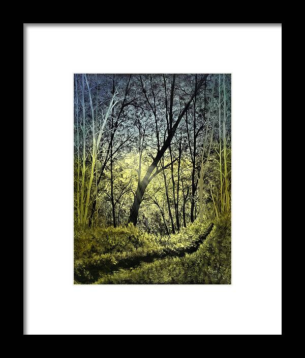 Landscape Framed Print featuring the painting Autumn Light by Linda Clary