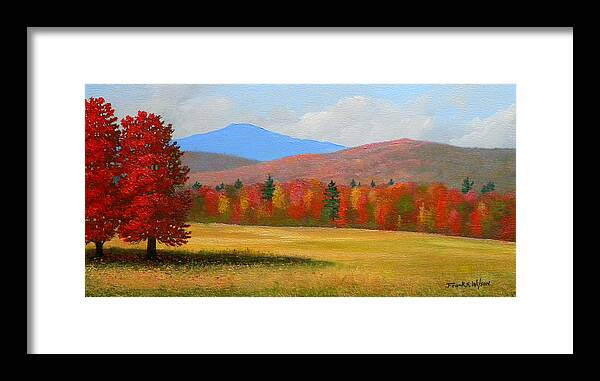 Autumn Framed Print featuring the painting Autumn Maples by Frank Wilson