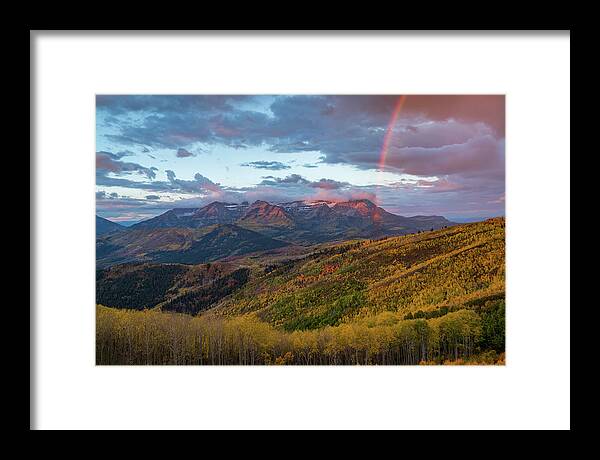 Utah Framed Print featuring the photograph Autumn Rainbow over Mount TImpanogos by James Udall