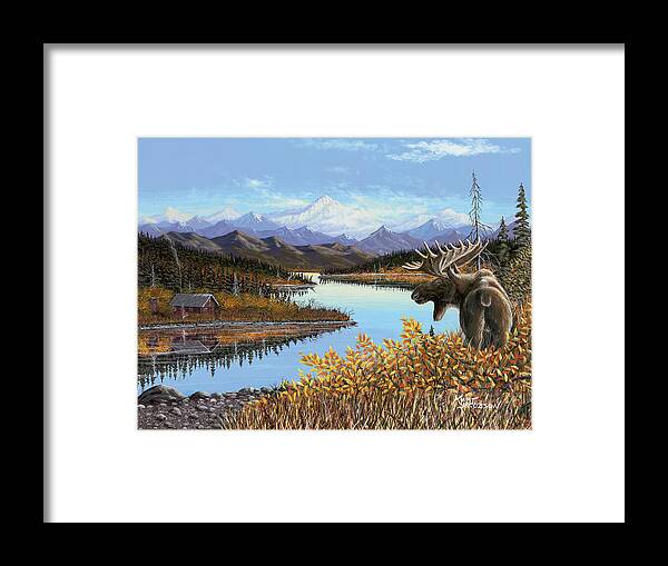 Moose Framed Print featuring the painting Autumn Revere by Kurt Jacobson