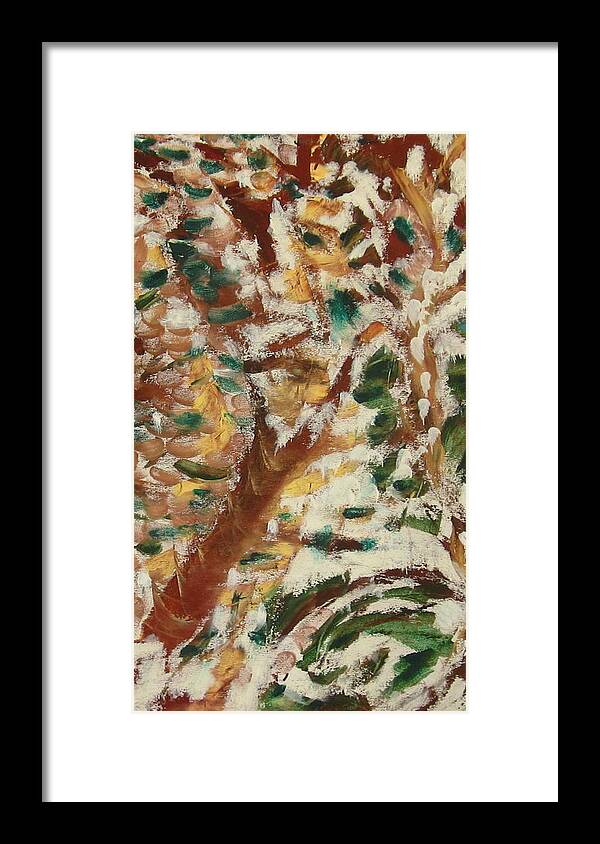 Fall Framed Print featuring the painting Autumn Snow II by Patricia Cleasby