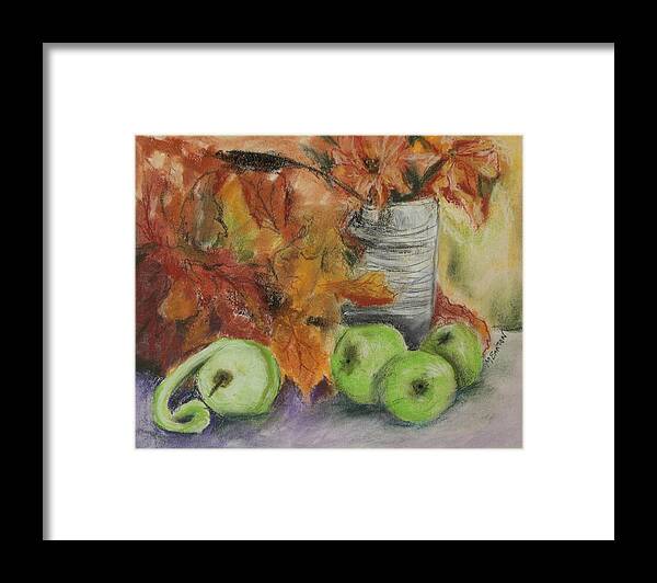 Autumn Colors Framed Print featuring the painting Autumn Still Life by Marilyn Barton