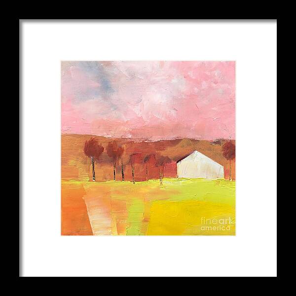 Farmhouse Framed Print featuring the painting Autumn Stillness by Michelle Abrams