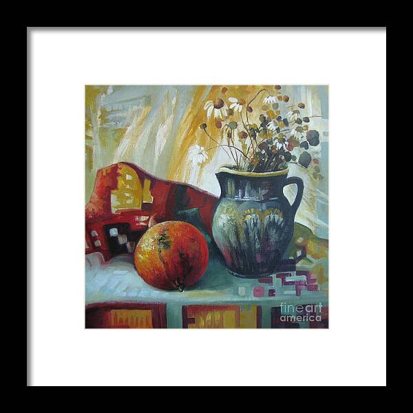 Autumn Framed Print featuring the painting Autumn story by Elena Oleniuc