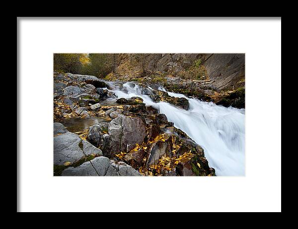 New Mexico Framed Print featuring the photograph Autumn Waterfall by Ron Weathers