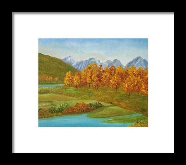 Autumn Framed Print featuring the painting Autumnal Colors by Angeles M Pomata