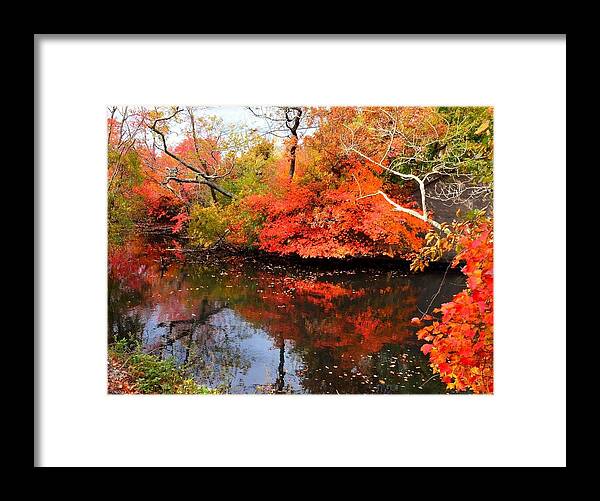 Featured Framed Print featuring the photograph Autumns Carmen River Reflection by Stacie Siemsen