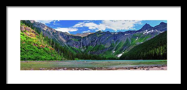 Glacier National Park Framed Print featuring the photograph Avalanche Lake Panorama by Greg Norrell