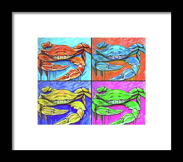 Crab Framed Print featuring the painting AW-CYM Steamed Crab by JoAnn Wheeler
