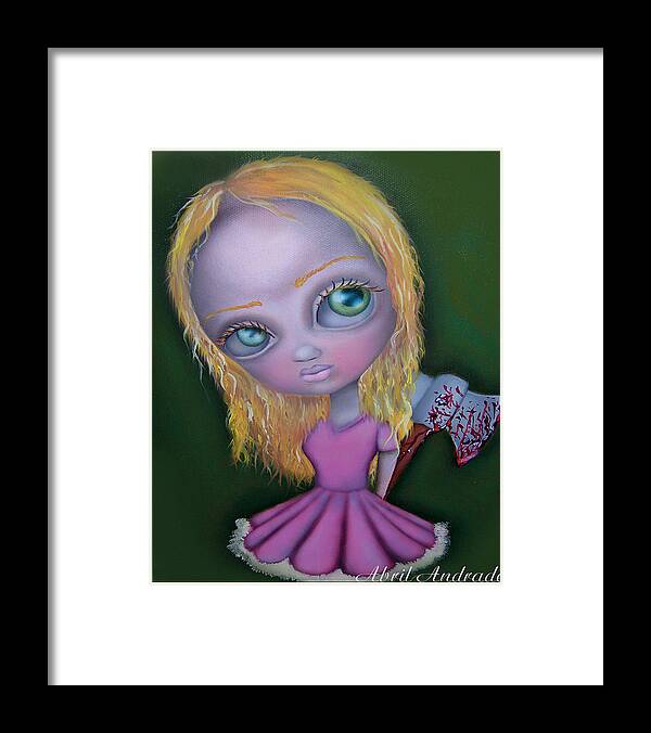 Ax Framed Print featuring the painting Ax Girl by Abril Andrade
