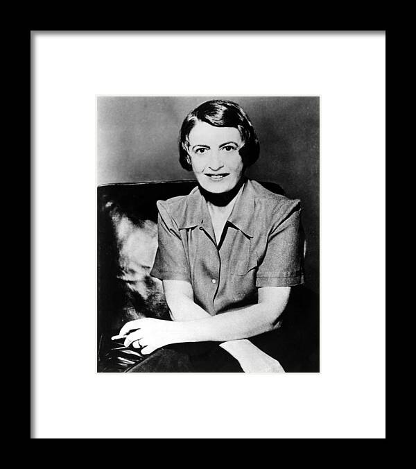 1950s Framed Print featuring the photograph Ayn Rand, 1957 Author Of Atlas Shrugged by Everett