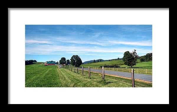 Farm Framed Print featuring the photograph Ayrhill Farm Panoramic - The Berkshires by Geoffrey Coelho