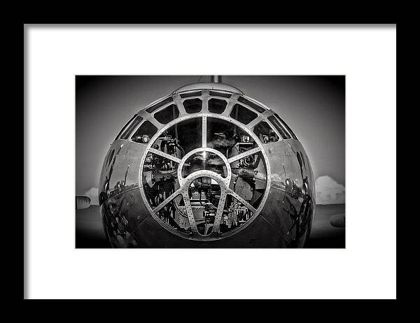 Black And White Framed Print featuring the photograph B-29 by Richard Gehlbach
