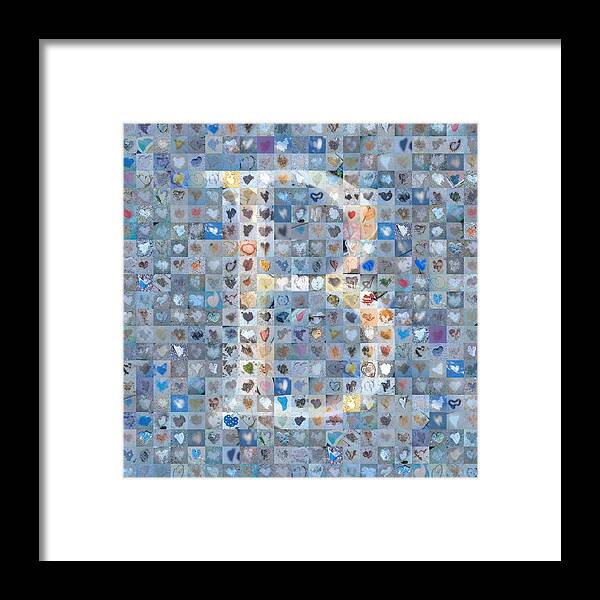 Hearts Framed Print featuring the digital art B in Cloud by Boy Sees Hearts