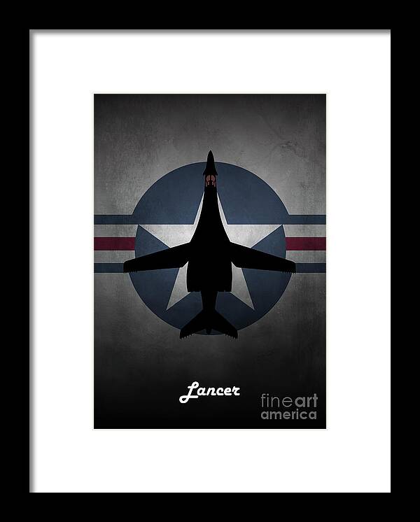 B-1 Lancer Framed Print featuring the digital art B1 Lancer USAF by Airpower Art