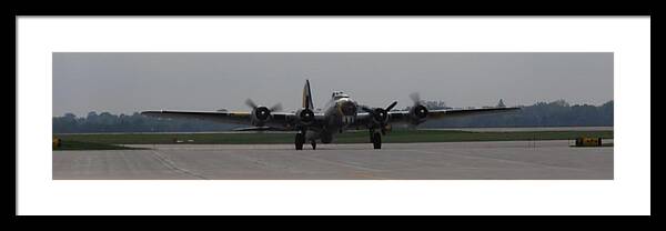 Taxiing Framed Print featuring the photograph B17 Taxiing In by Tim Donovan