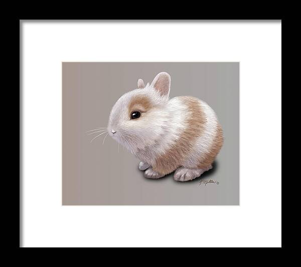 Rabbit Framed Print featuring the painting Baby Bunny by Kathie Miller