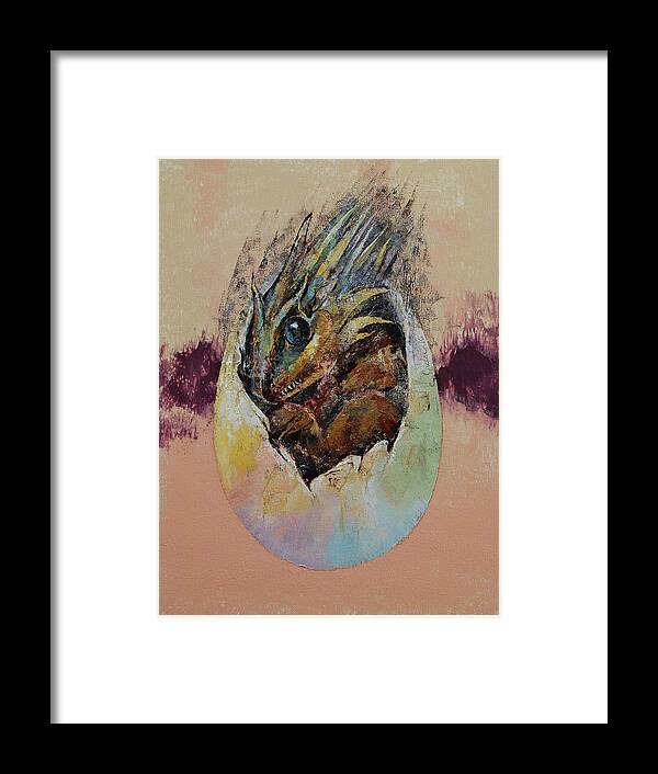 Michael Creese Framed Print featuring the painting Baby Dragon by Michael Creese