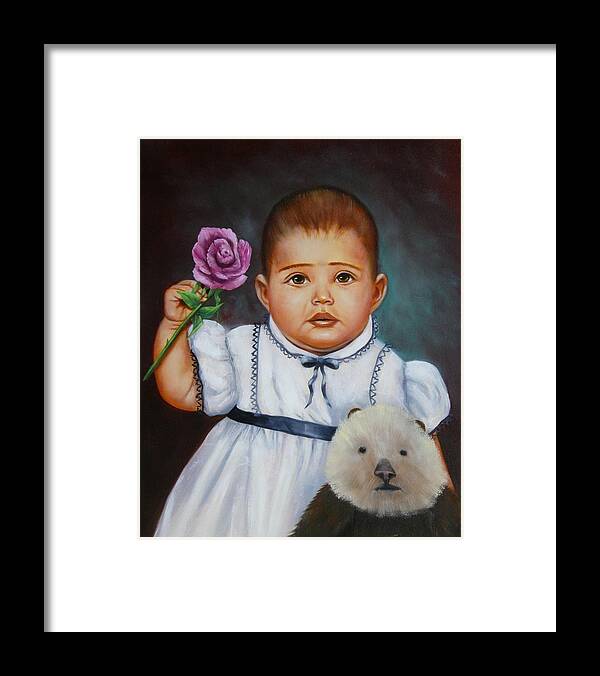 Portrait Framed Print featuring the painting Baby Otter by Joni McPherson