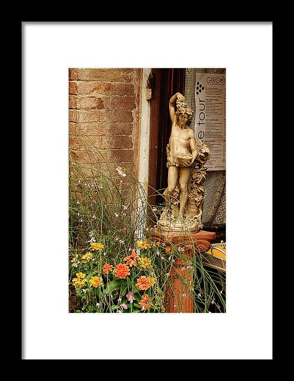 Italy Framed Print featuring the photograph Bacchus Beckons Come In by Vicki Hone Smith