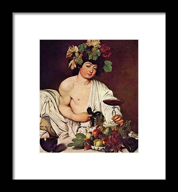 Bacchus Framed Print featuring the painting Bacchus by Michelangelo Caravaggio