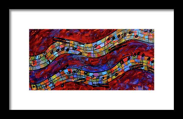 Bach Framed Print featuring the painting Bach Invention IX by Debra Hurd