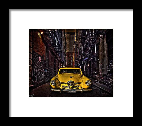 Alley Framed Print featuring the photograph Back Alley Taxi Cab by Chris Lord