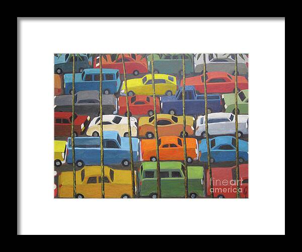 Cars Framed Print featuring the painting Back and Forth by Glenn Quist