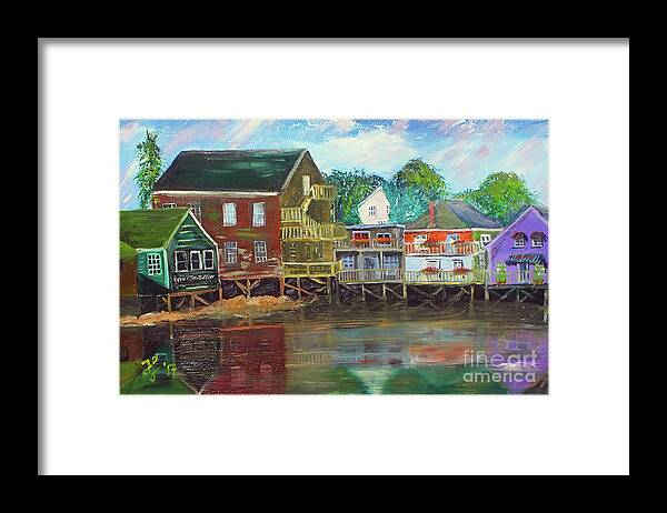  Framed Print featuring the painting Back Bay Kennebunkport by Francois Lamothe