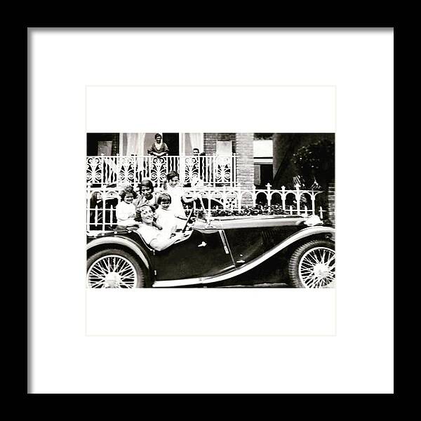Vintage Framed Print featuring the photograph Back To The 1930s And The First Car In by Elizabeth Whycer