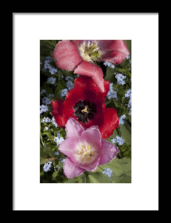 Flowers Framed Print featuring the painting Backyard Arangement by Jim Proctor