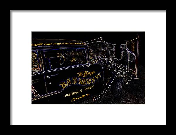 Chevy Framed Print featuring the digital art Bad News Travels Fast by Darrell Foster