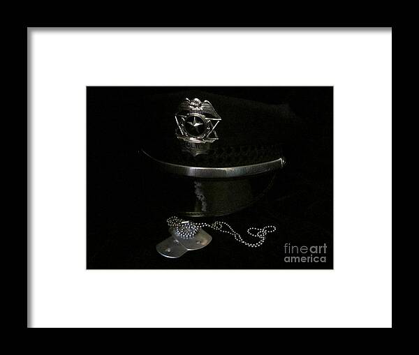 Military Framed Print featuring the photograph Badge and Tags by Laurianna Taylor