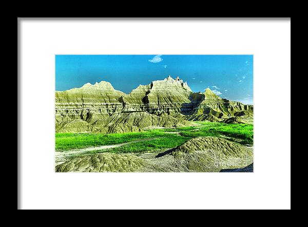 Landscape Framed Print featuring the photograph Badlands in South Dakota by Jeff Swan