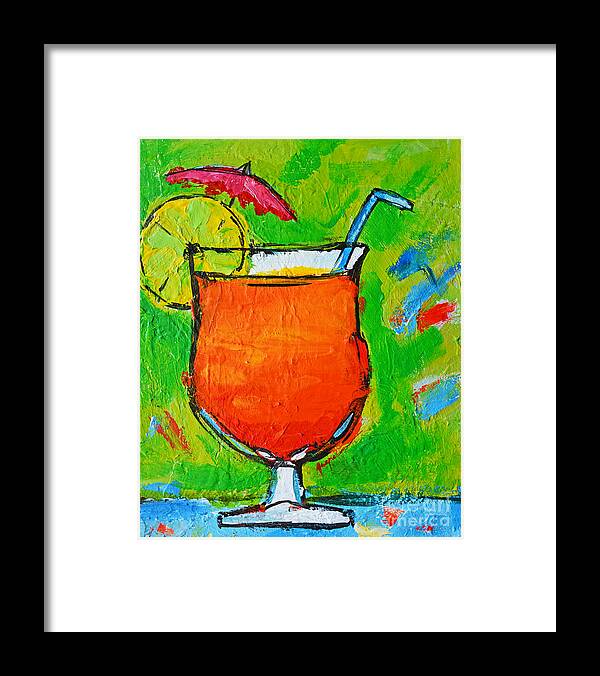 Bahama Mama Tropical Drink Acrylic Painting Framed Print featuring the painting Bahama Mama - Tropical Drink by Patricia Awapara